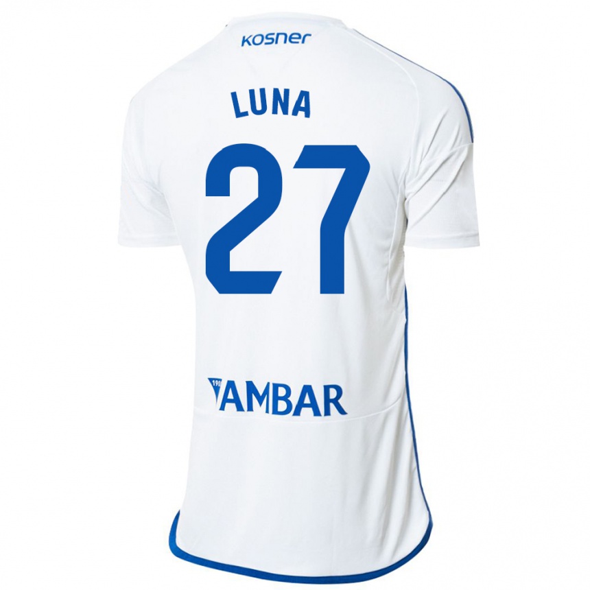 Women Football Marcos Luna #27 White Home Jersey 2023/24 T-Shirt