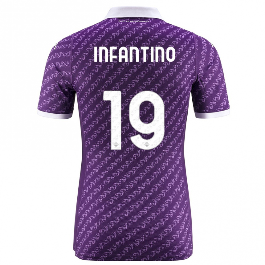 Women Football Gino Infantino #19 Violet Home Jersey 2023/24 T-Shirt