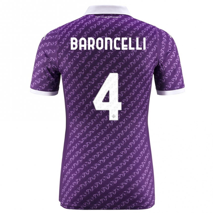 Women Football Leonardo Baroncelli #4 Violet Home Jersey 2023/24 T-Shirt