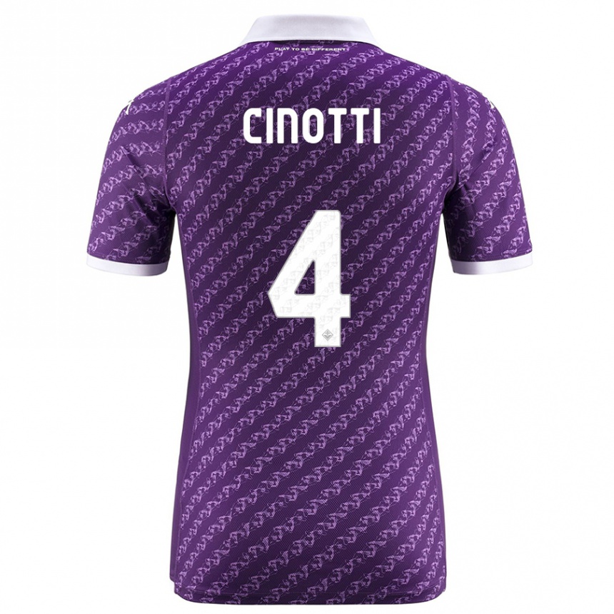 Women Football Norma Cinotti #4 Violet Home Jersey 2023/24 T-Shirt