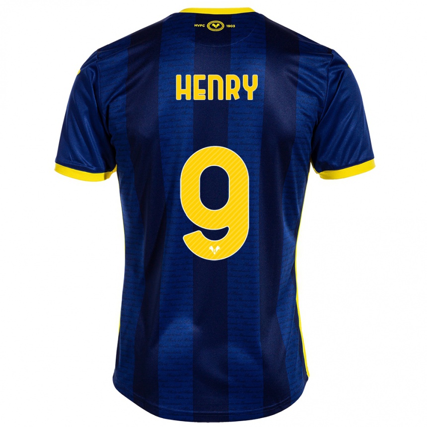 Women Football Thomas Henry #9 Navy Home Jersey 2023/24 T-Shirt