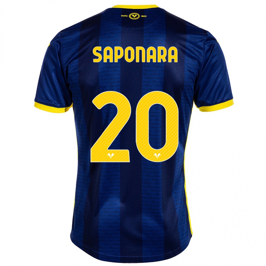 Women Football Riccardo Saponara #20 Navy Home Jersey 2023/24 T-Shirt