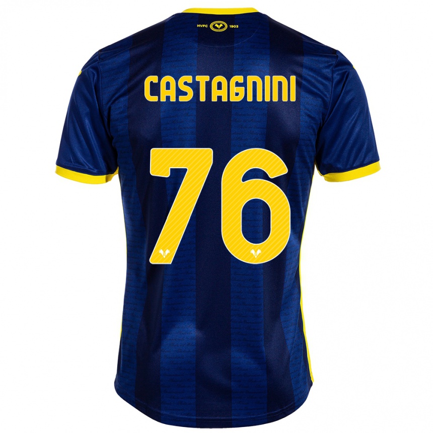 Women Football Mirko Castagnini #76 Navy Home Jersey 2023/24 T-Shirt