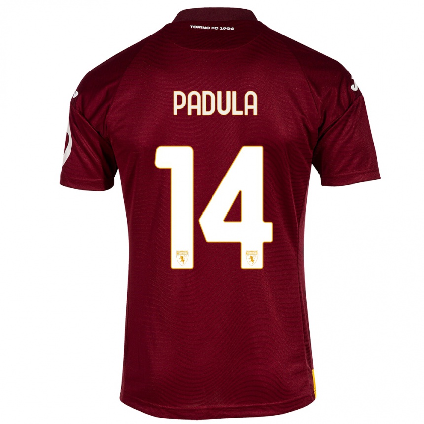 Women Football Cristian Padula #14 Dark Red Home Jersey 2023/24 T-Shirt
