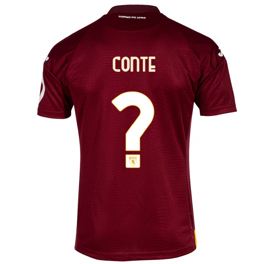 Women Football Gioele Conte #0 Dark Red Home Jersey 2023/24 T-Shirt