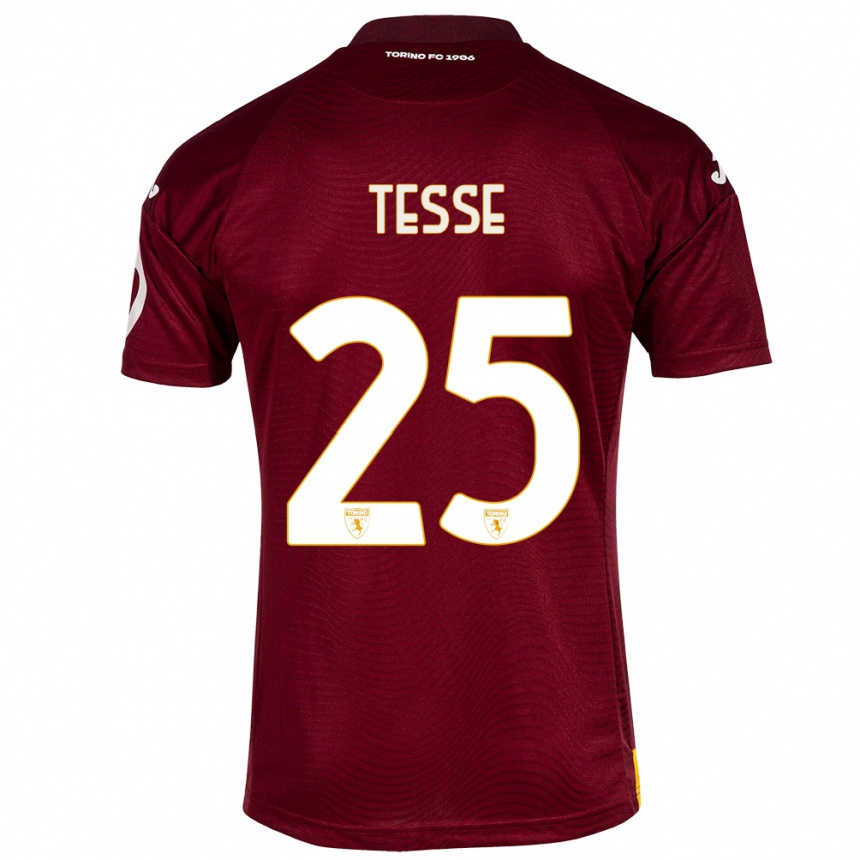 Women Football Manuela Tesse #25 Dark Red Home Jersey 2023/24 T-Shirt