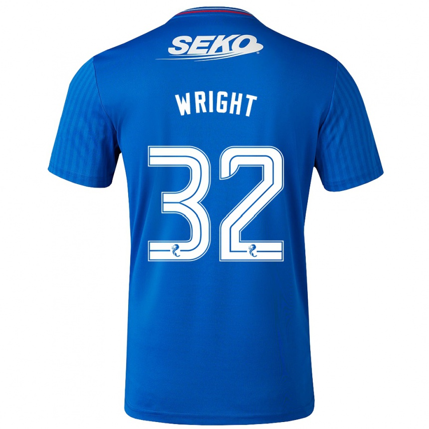 Women Football Kieran Wright #32 Blue Home Jersey 2023/24 T-Shirt