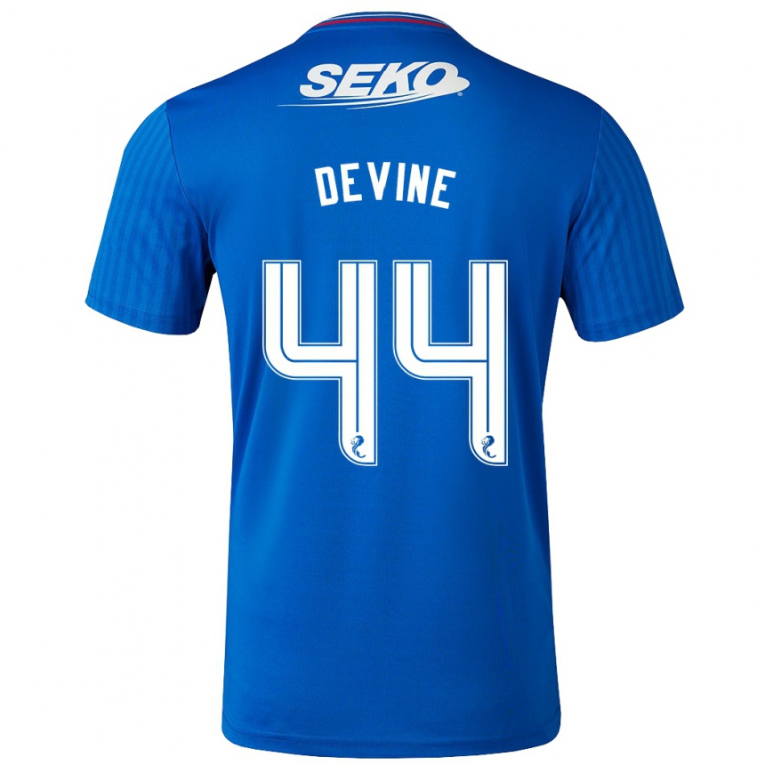 Women Football Adam Devine #44 Blue Home Jersey 2023/24 T-Shirt