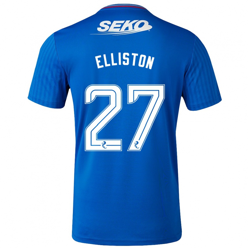 Women Football Maddie Elliston #27 Blue Home Jersey 2023/24 T-Shirt