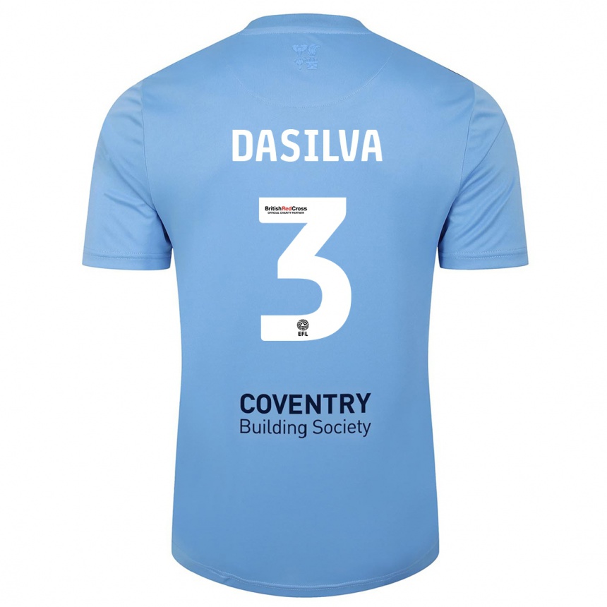 Women Football Jay Dasilva #3 Sky Blue Home Jersey 2023/24 T-Shirt