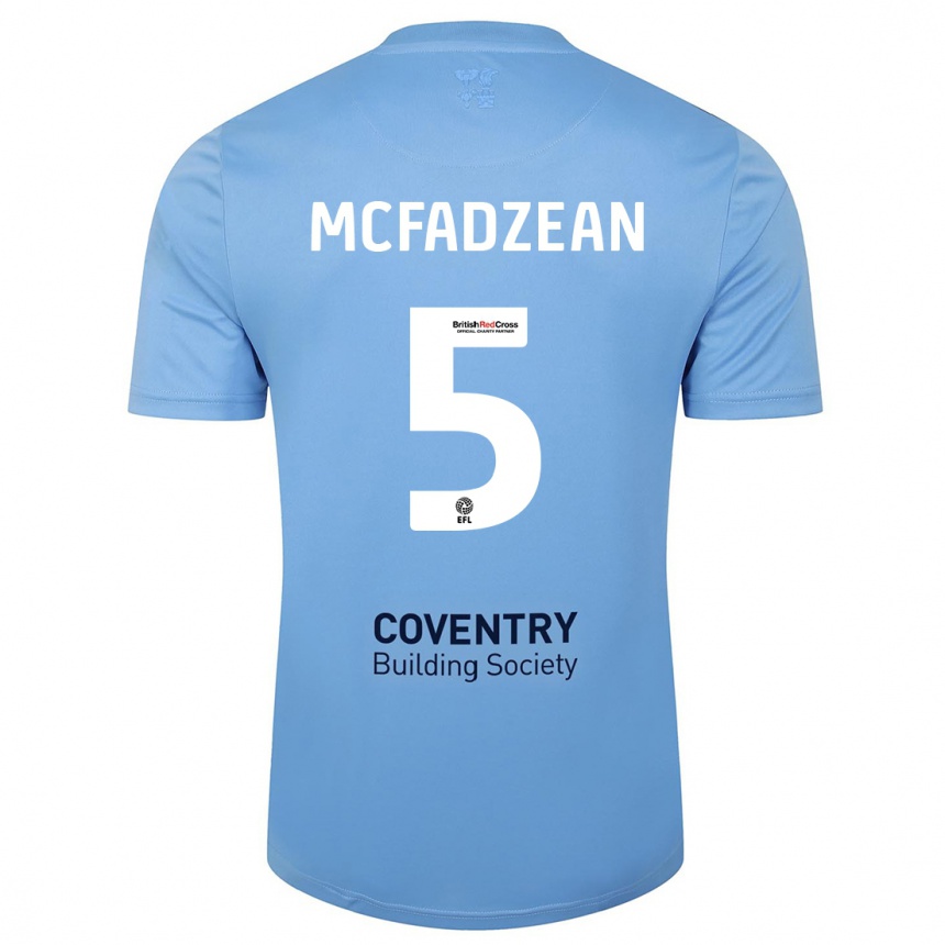 Women Football Kyle Mcfadzean #5 Sky Blue Home Jersey 2023/24 T-Shirt