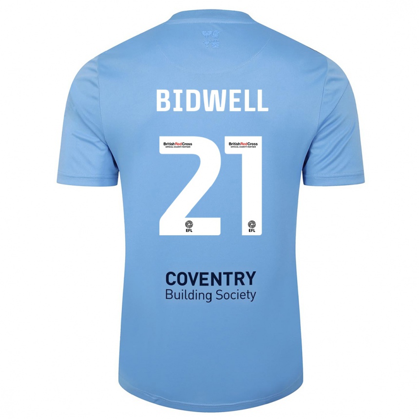 Women Football Jake Bidwell #21 Sky Blue Home Jersey 2023/24 T-Shirt