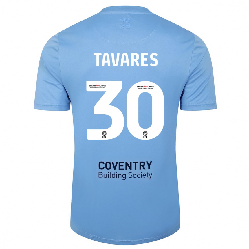 Women Football Fábio Tavares #30 Sky Blue Home Jersey 2023/24 T-Shirt