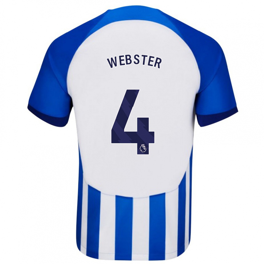 Women Football Adam Webster #4 Blue Home Jersey 2023/24 T-Shirt