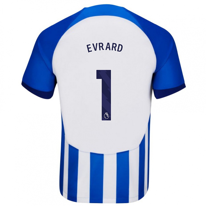 Women Football Nicky Evrard #1 Blue Home Jersey 2023/24 T-Shirt