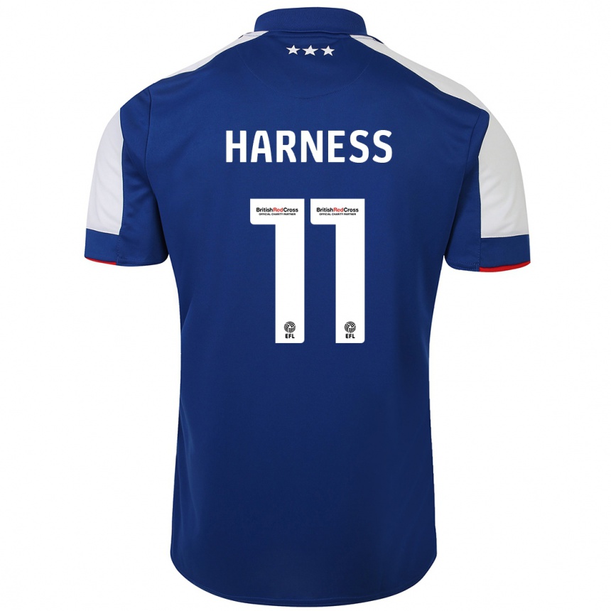 Women Football Marcus Harness #11 Blue Home Jersey 2023/24 T-Shirt