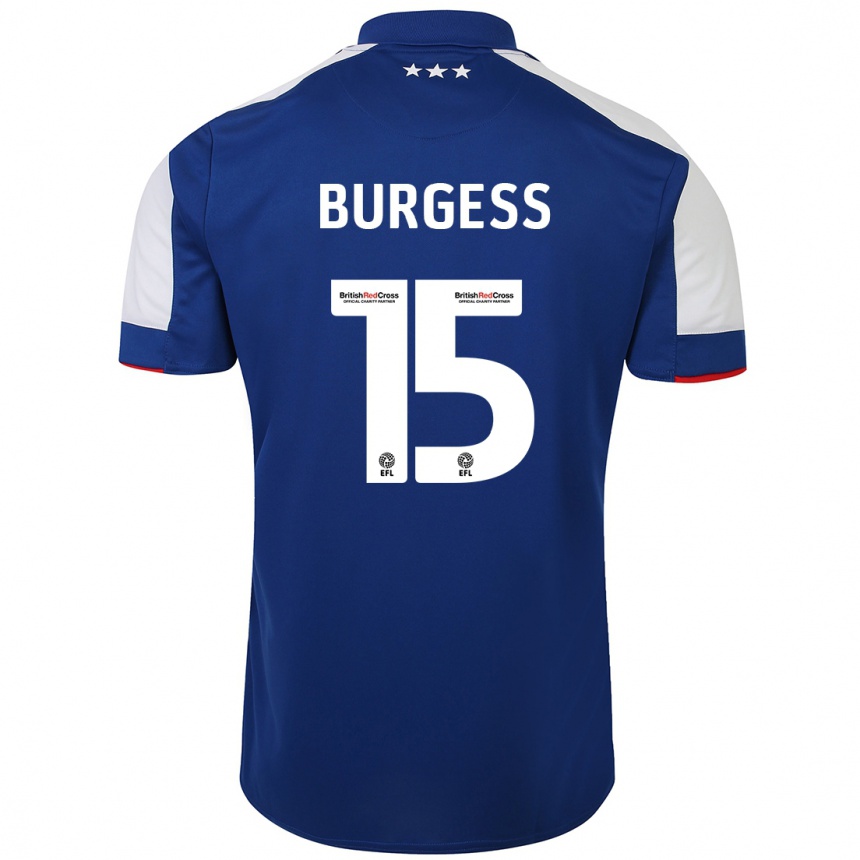 Women Football Cameron Burgess #15 Blue Home Jersey 2023/24 T-Shirt