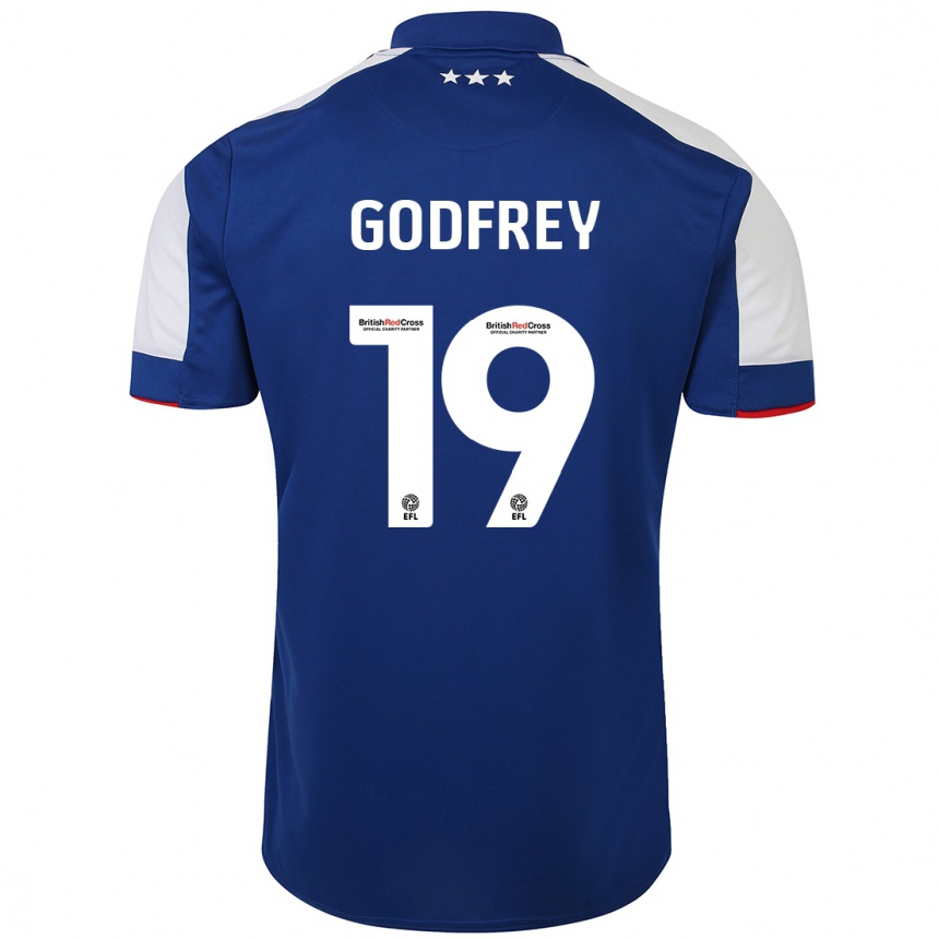 Women Football Freya Godfrey #19 Blue Home Jersey 2023/24 T-Shirt