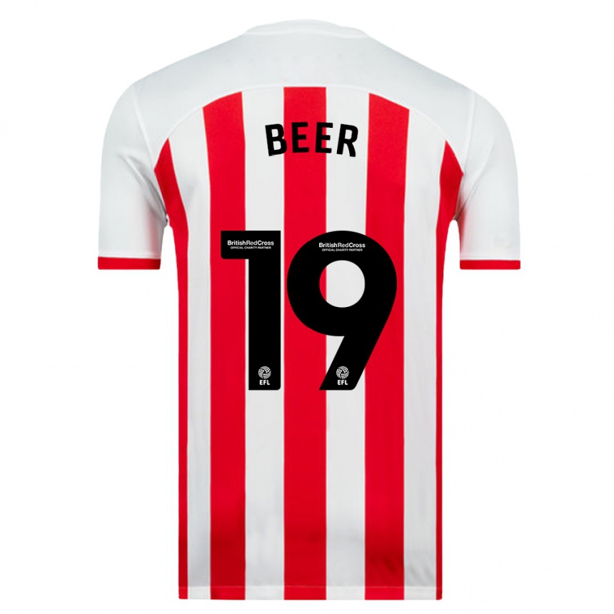 Women Football Megan Beer #19 White Home Jersey 2023/24 T-Shirt
