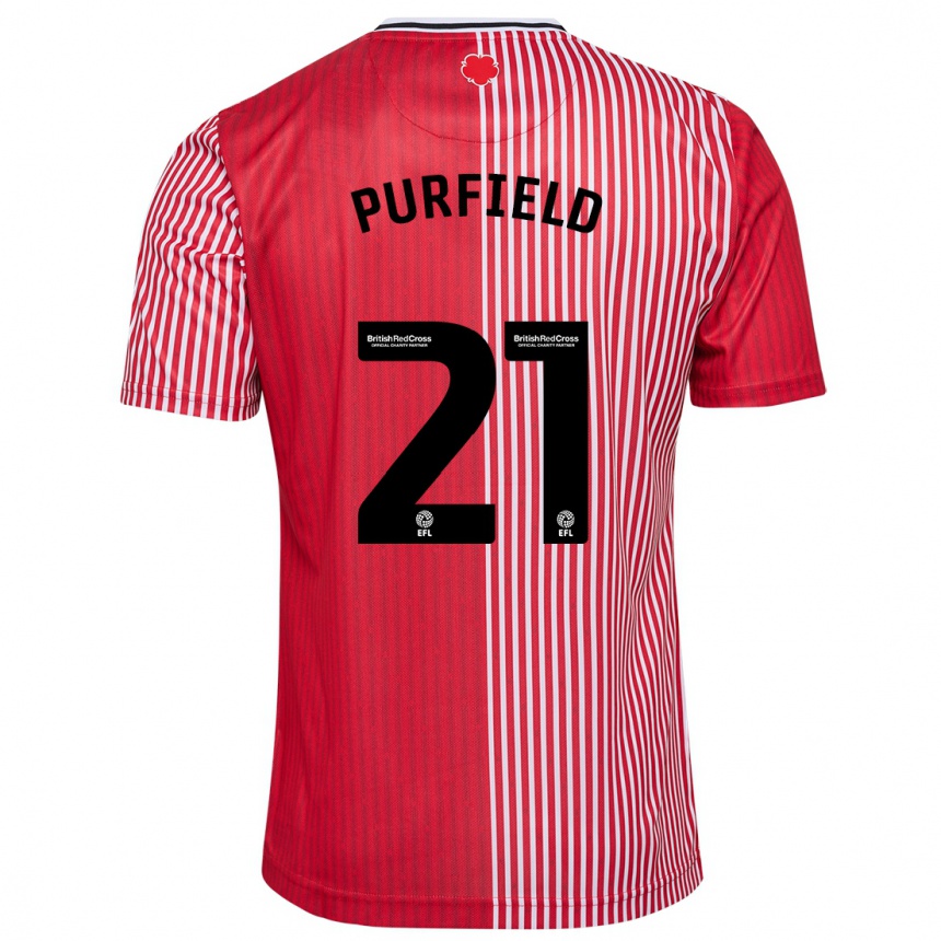 Women Football Jemma Elizabeth Purfield #21 Red Home Jersey 2023/24 T-Shirt