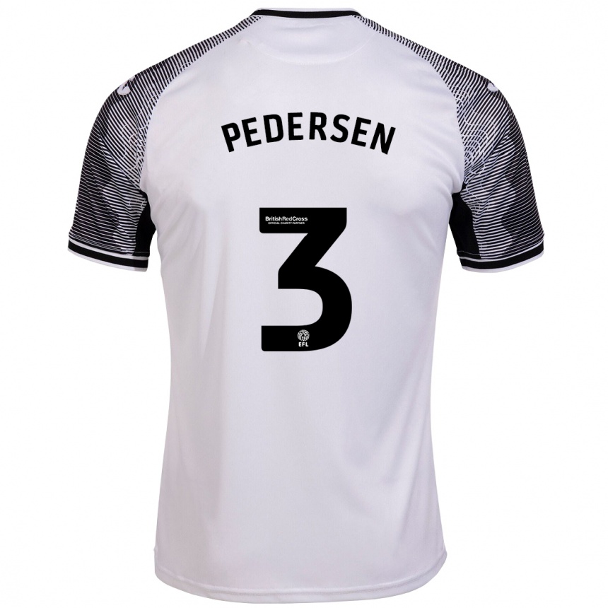 Women Football Kristian Pedersen #3 White Home Jersey 2023/24 T-Shirt