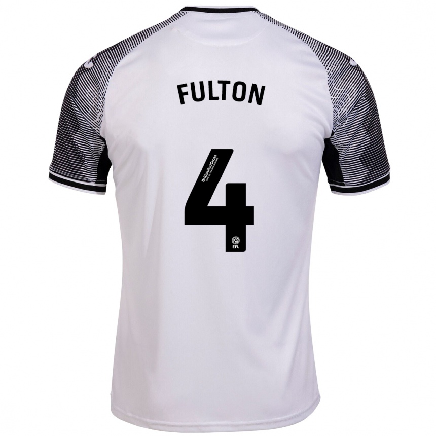 Women Football Jay Fulton #4 White Home Jersey 2023/24 T-Shirt