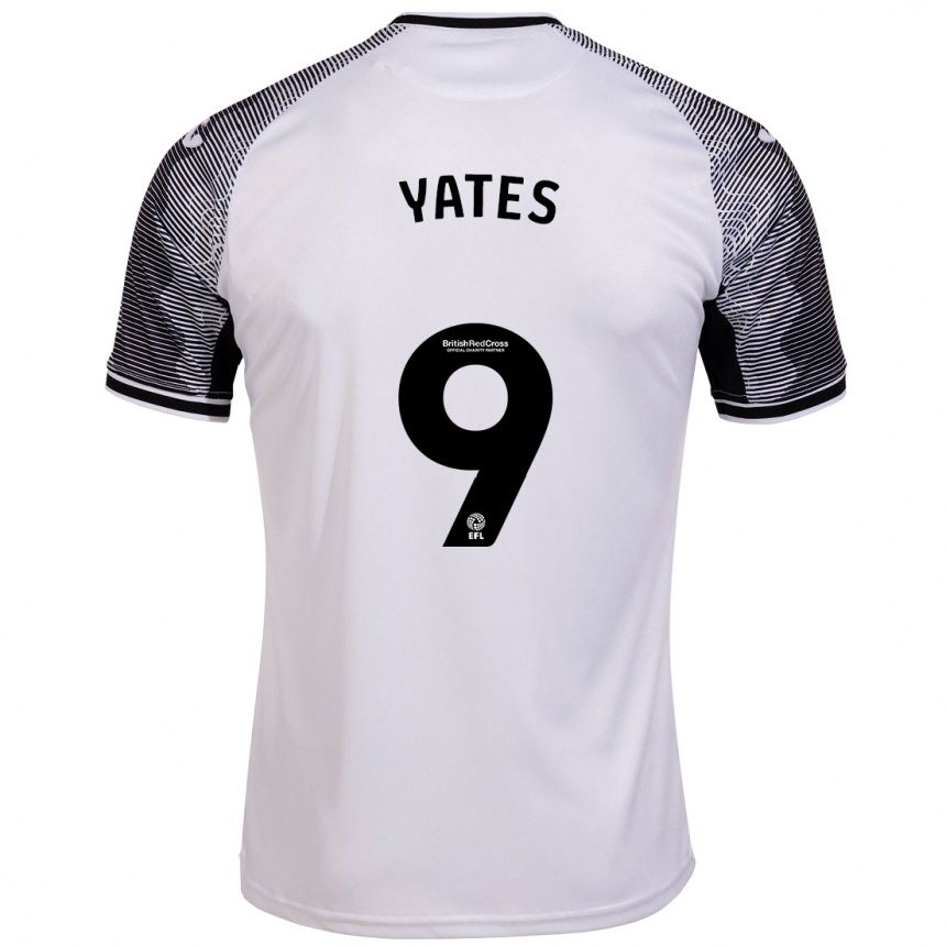 Women Football Jerry Yates #9 White Home Jersey 2023/24 T-Shirt