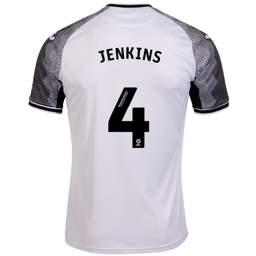 Women Football Shaunna Jenkins #4 White Home Jersey 2023/24 T-Shirt