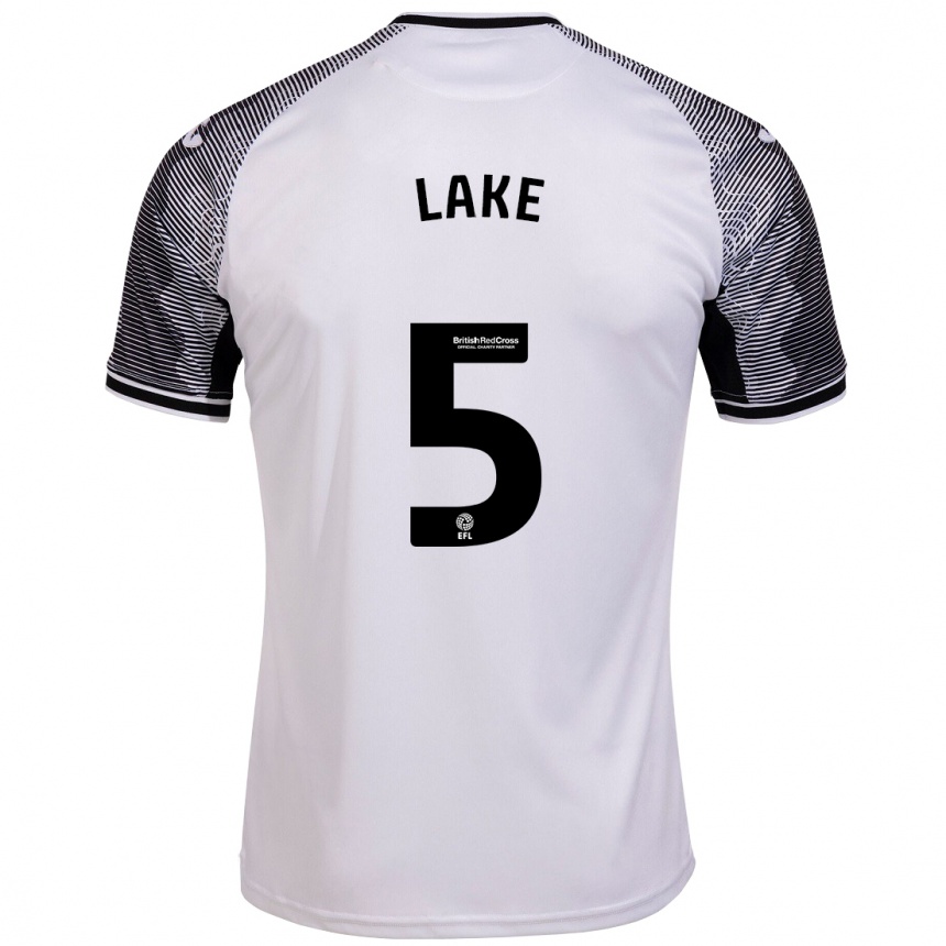 Women Football Ellie Lake #5 White Home Jersey 2023/24 T-Shirt