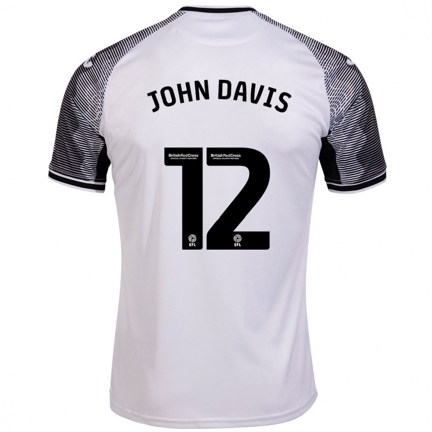 Women Football Stacey John-Davis #12 White Home Jersey 2023/24 T-Shirt