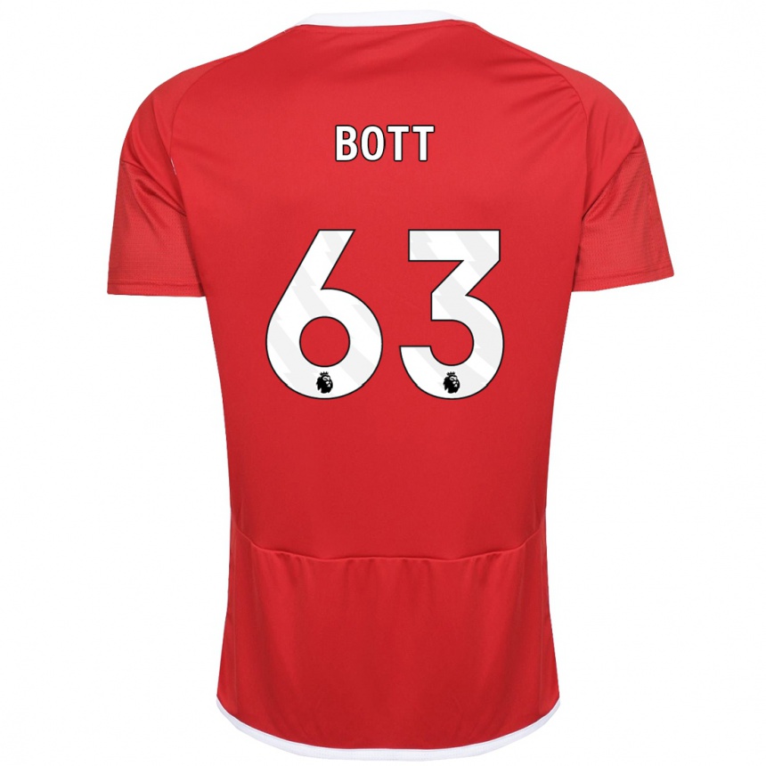 Women Football Aaron Bott #63 Red Home Jersey 2023/24 T-Shirt