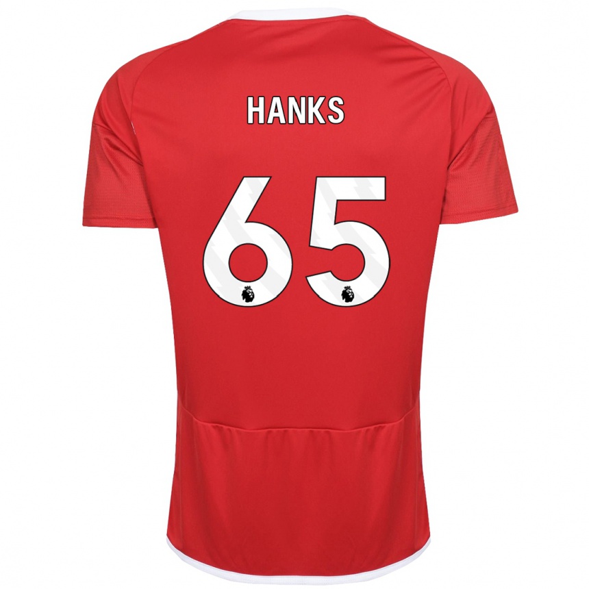 Women Football Justin Hanks #65 Red Home Jersey 2023/24 T-Shirt