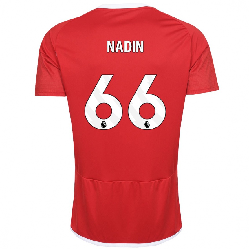 Women Football Jack Nadin #66 Red Home Jersey 2023/24 T-Shirt