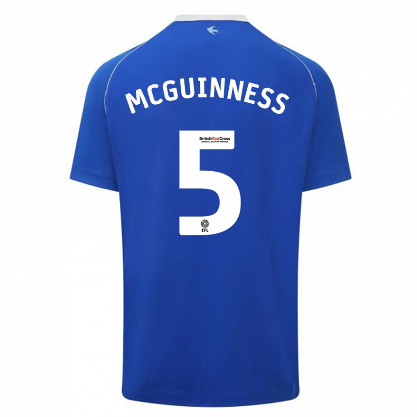 Women Football Mark Mcguinness #5 Blue Home Jersey 2023/24 T-Shirt