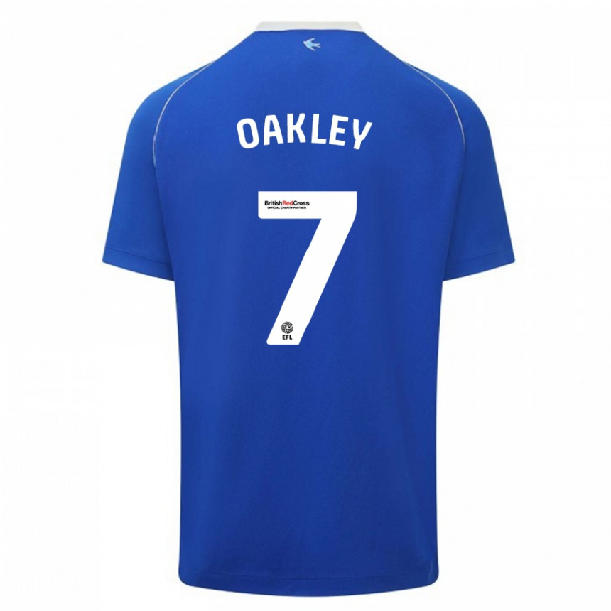 Women Football Rhianne Oakley #7 Blue Home Jersey 2023/24 T-Shirt