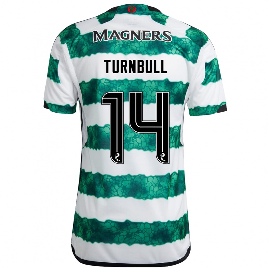 Women Football David Turnbull #14 Green Home Jersey 2023/24 T-Shirt