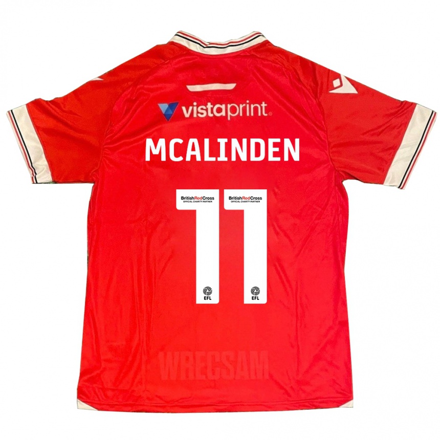 Women Football Liam Mcalinden #11 Red Home Jersey 2023/24 T-Shirt