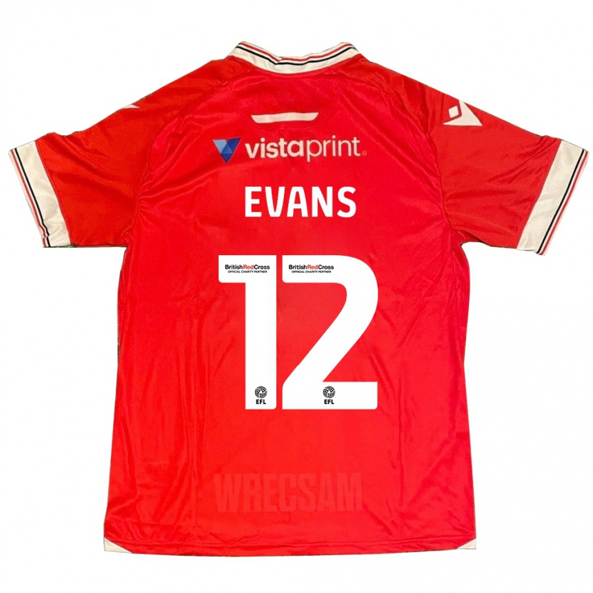 Women Football George Evans #12 Red Home Jersey 2023/24 T-Shirt