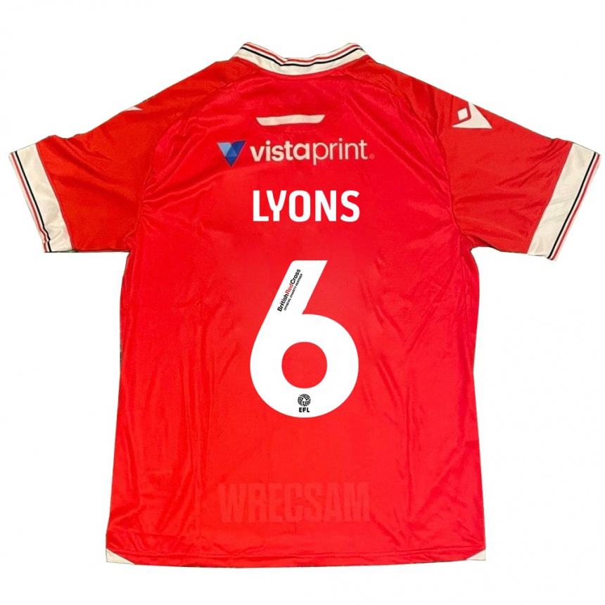 Women Football Lauryn Lyons #6 Red Home Jersey 2023/24 T-Shirt
