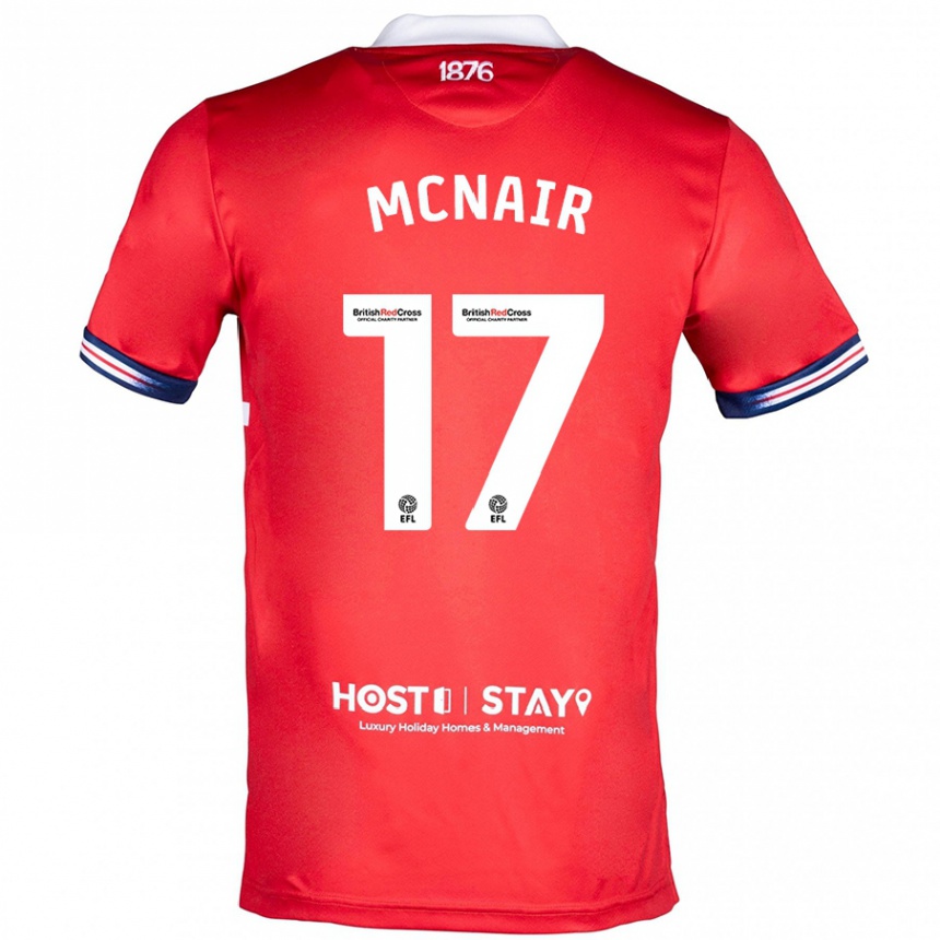 Women Football Paddy Mcnair #17 Red Home Jersey 2023/24 T-Shirt