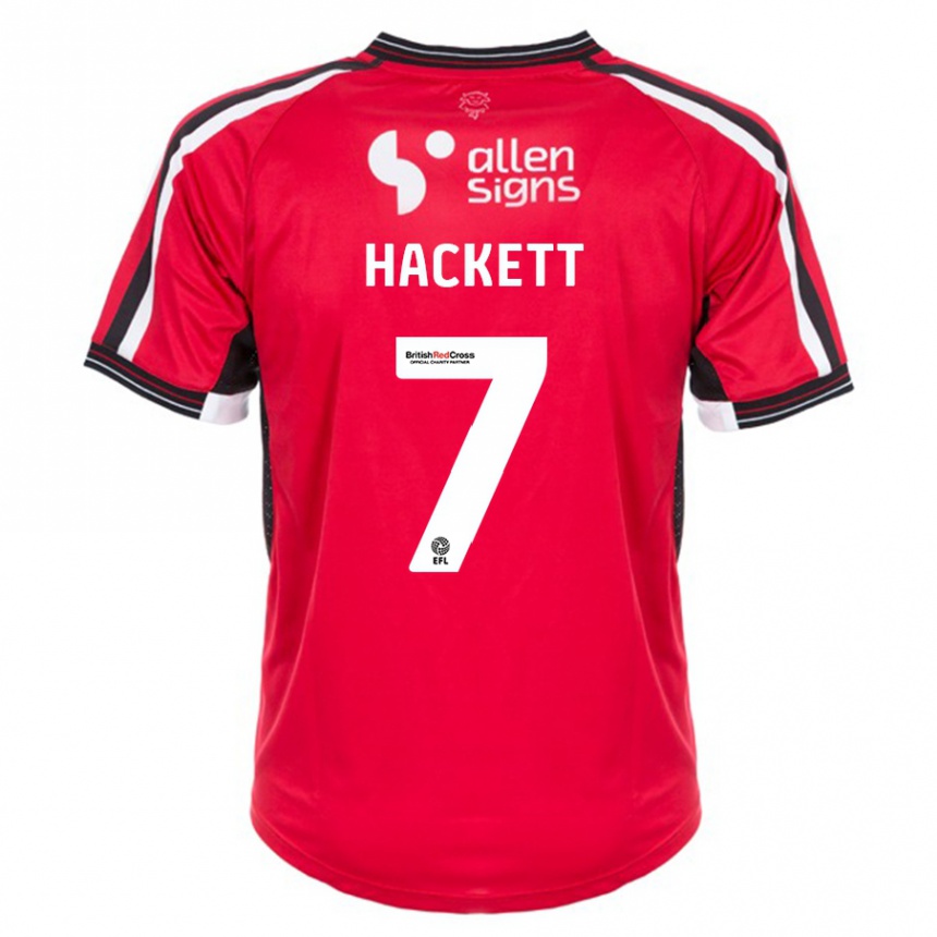 Women Football Reeco Hackett #7 Red Home Jersey 2023/24 T-Shirt