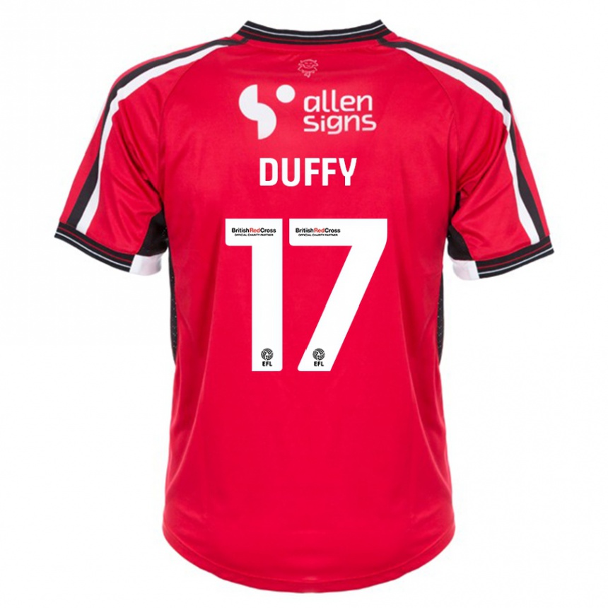 Women Football Dylan Duffy #17 Red Home Jersey 2023/24 T-Shirt