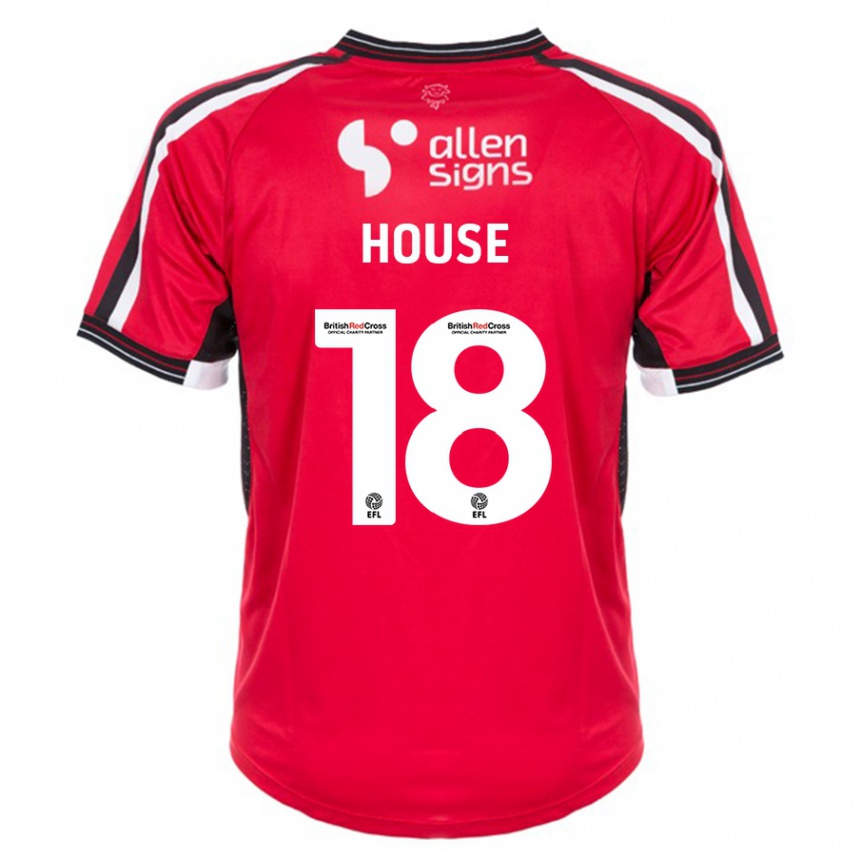 Women Football Ben House #18 Red Home Jersey 2023/24 T-Shirt