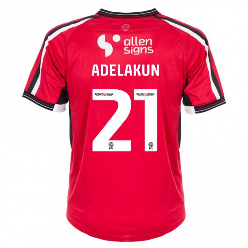 Women Football Hakeeb Adelakun #21 Red Home Jersey 2023/24 T-Shirt