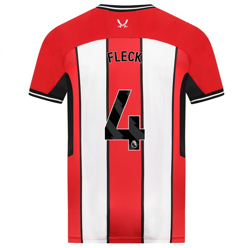 Women Football John Fleck #4 Red Home Jersey 2023/24 T-Shirt