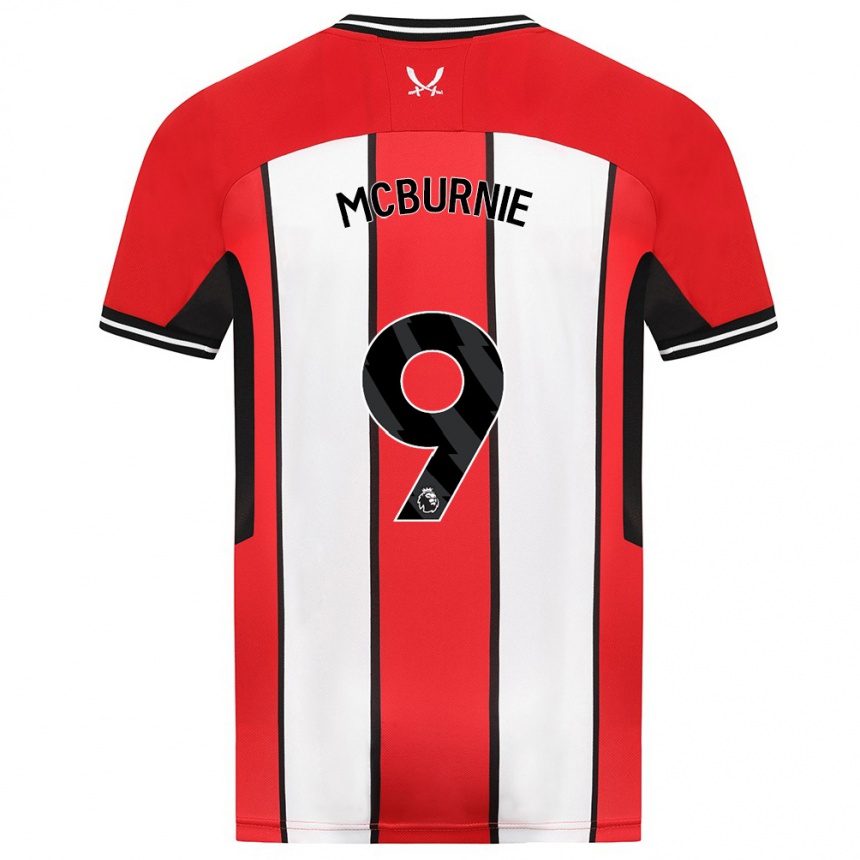 Women Football Oli Mcburnie #9 Red Home Jersey 2023/24 T-Shirt