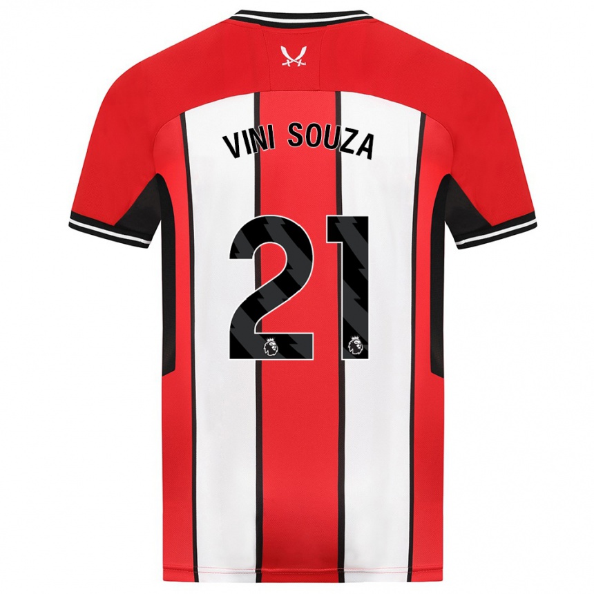 Women Football Vini Souza #21 Red Home Jersey 2023/24 T-Shirt