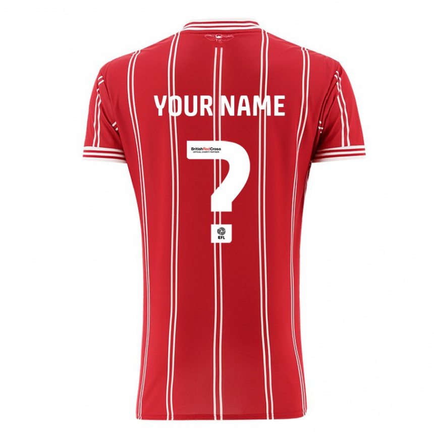 Women Football Your Name #0 Red Home Jersey 2023/24 T-Shirt