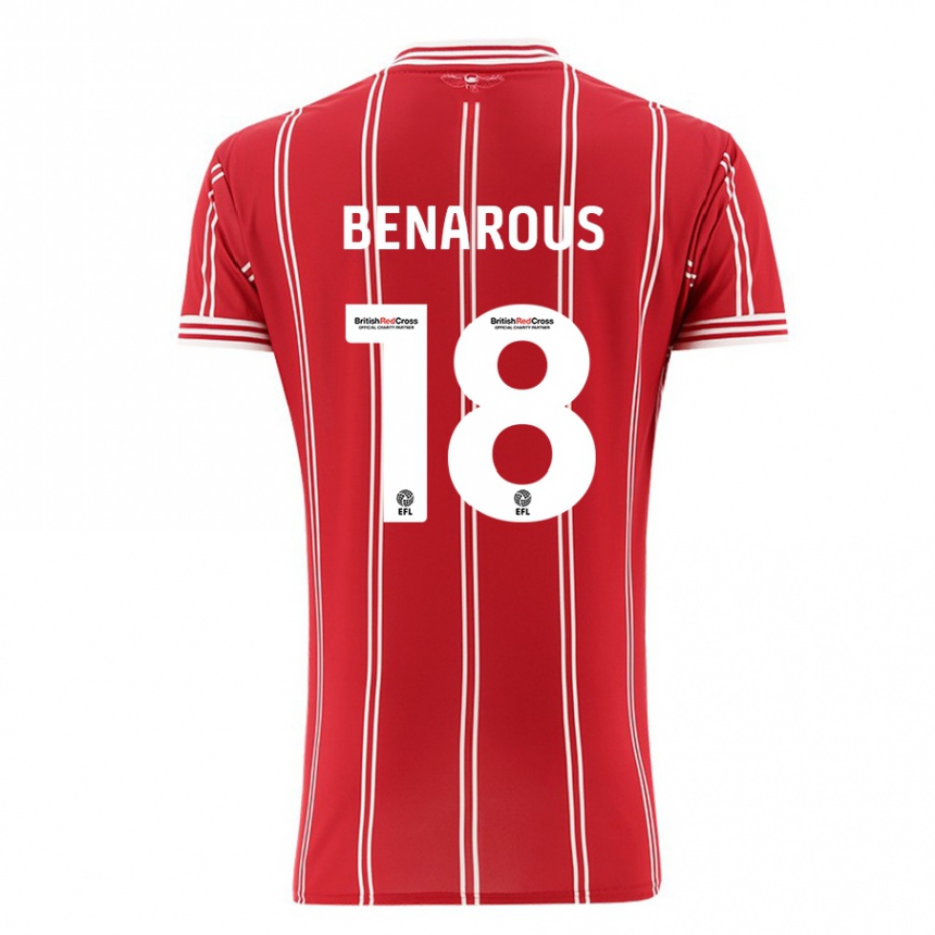 Women Football Ayman Benarous #18 Red Home Jersey 2023/24 T-Shirt