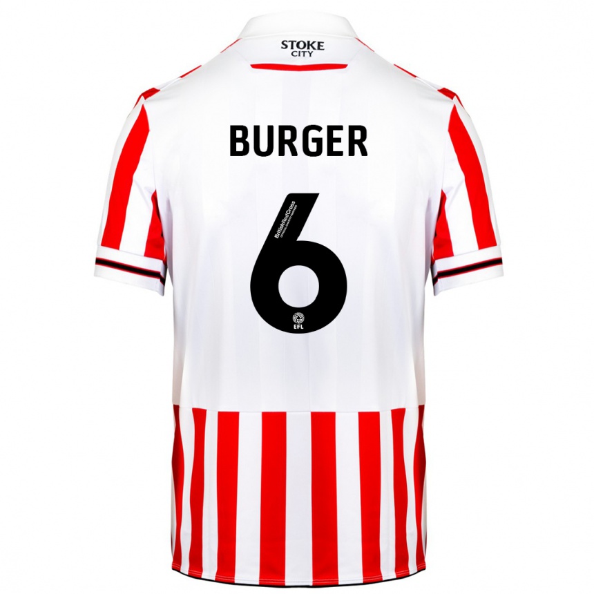 Women Football Wouter Burger #6 Red White Home Jersey 2023/24 T-Shirt